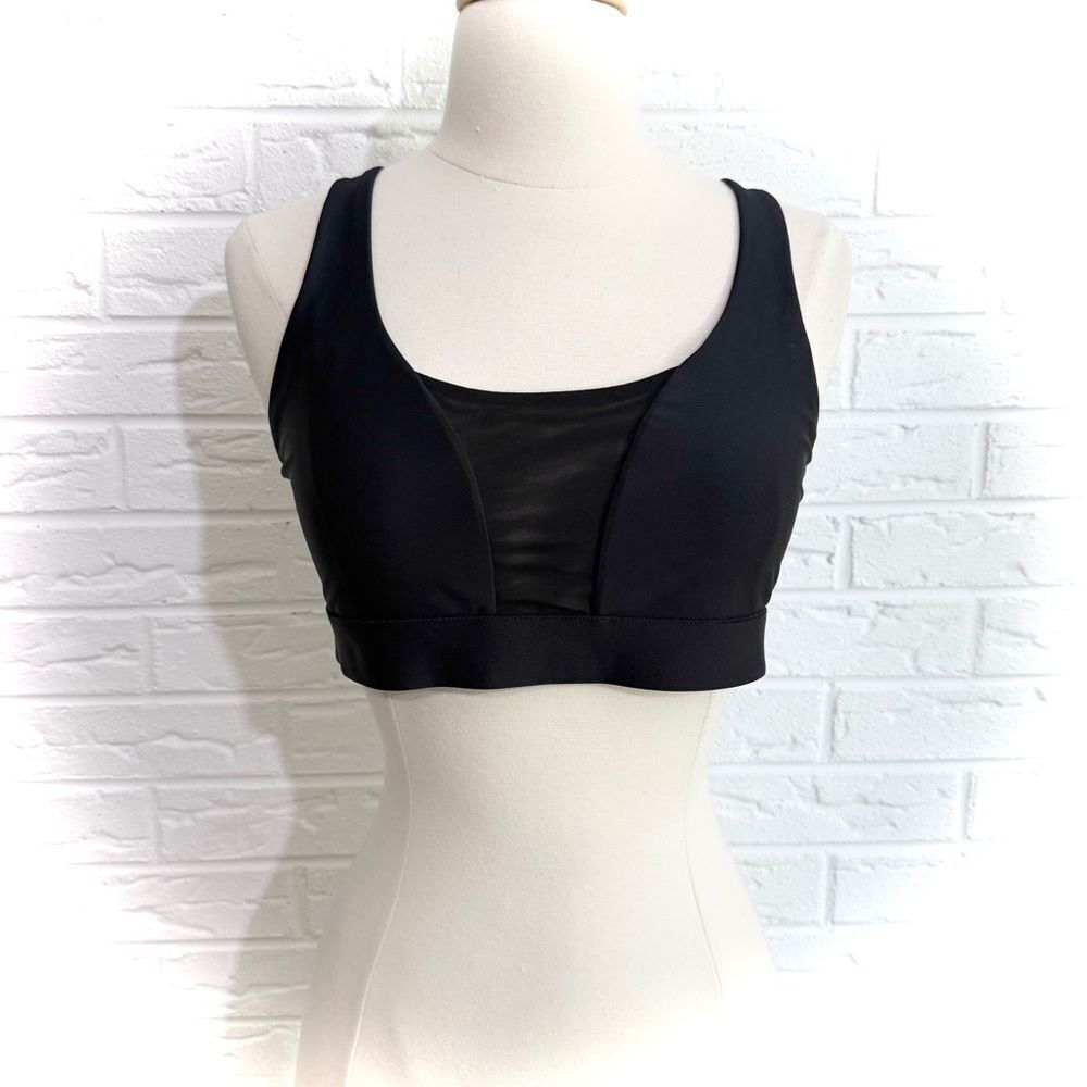 Lululemon Black Strappy Mesh High Support Sports Bra Size 6